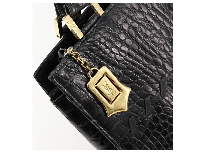 SAINT LAURENT Hand Bag Embossed leather Black Gold - vista 10