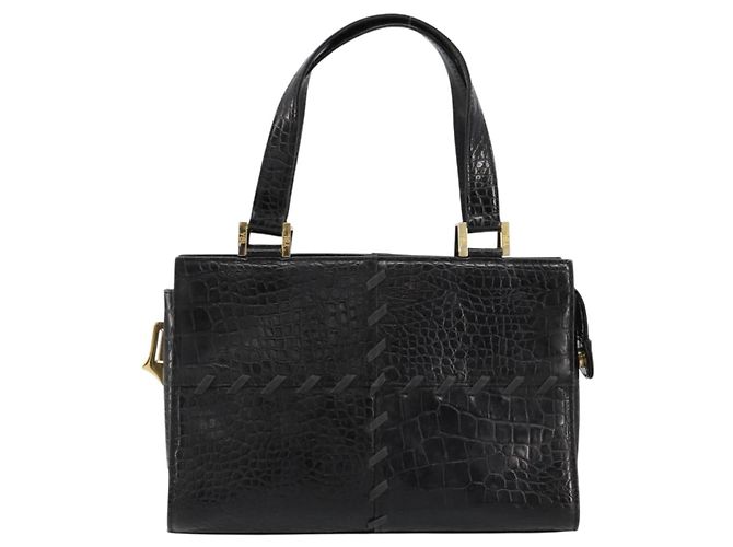 SAINT LAURENT Hand Bag Embossed leather Black Gold - vista 13