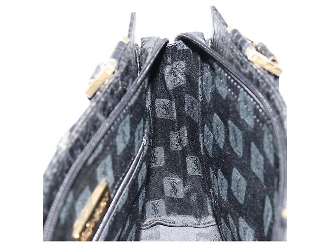 SAINT LAURENT Hand Bag Embossed leather Black Gold - vista 17