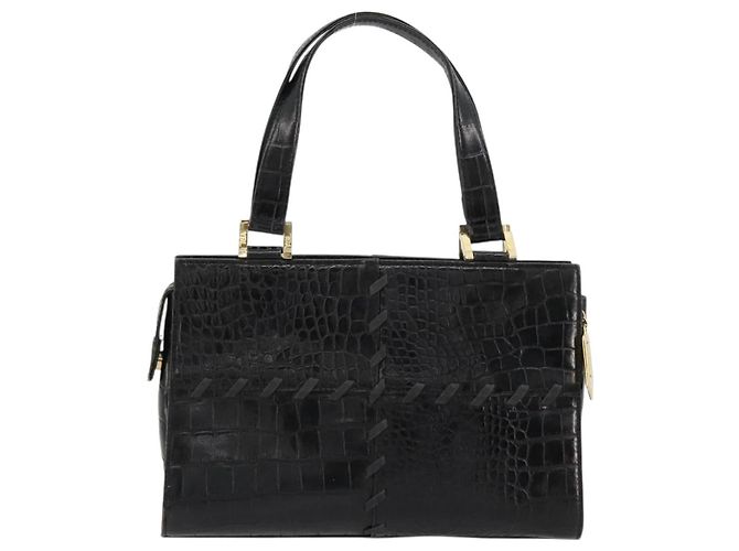 SAINT LAURENT Hand Bag Embossed leather Black Gold - vista 2