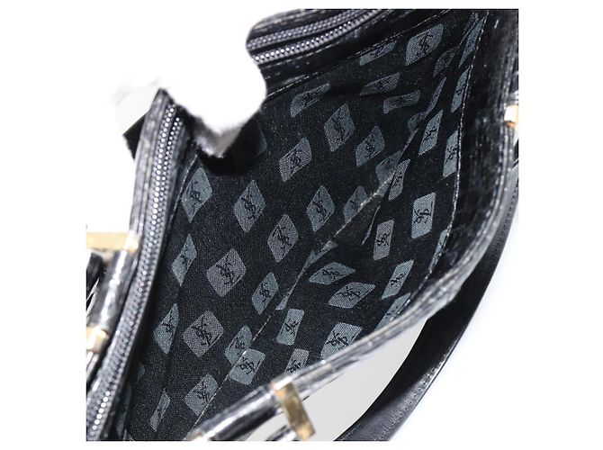 SAINT LAURENT Hand Bag Embossed leather Black Gold - vista 21