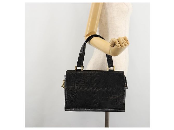 SAINT LAURENT Hand Bag Embossed leather Black Gold - vista 22