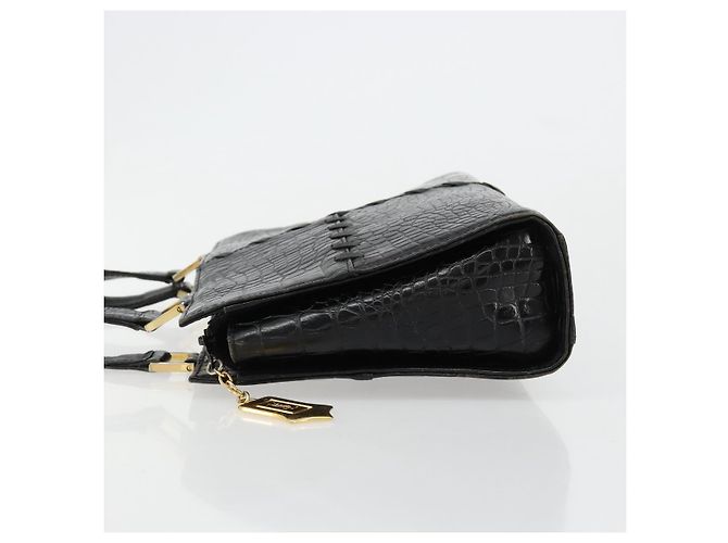 SAINT LAURENT Hand Bag Embossed leather Black Gold - vista 4