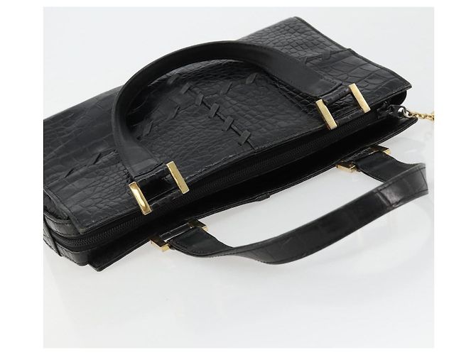 SAINT LAURENT Hand Bag Embossed leather Black Gold - vista 6