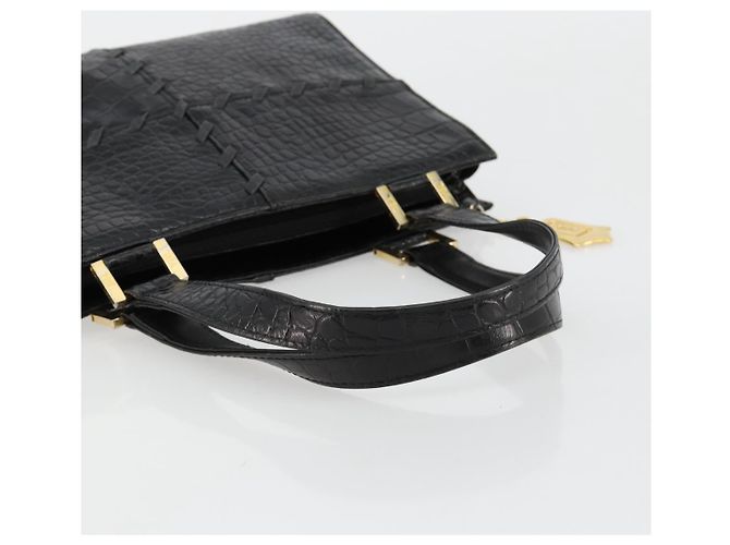 SAINT LAURENT Hand Bag Embossed leather Black Gold - vista 7