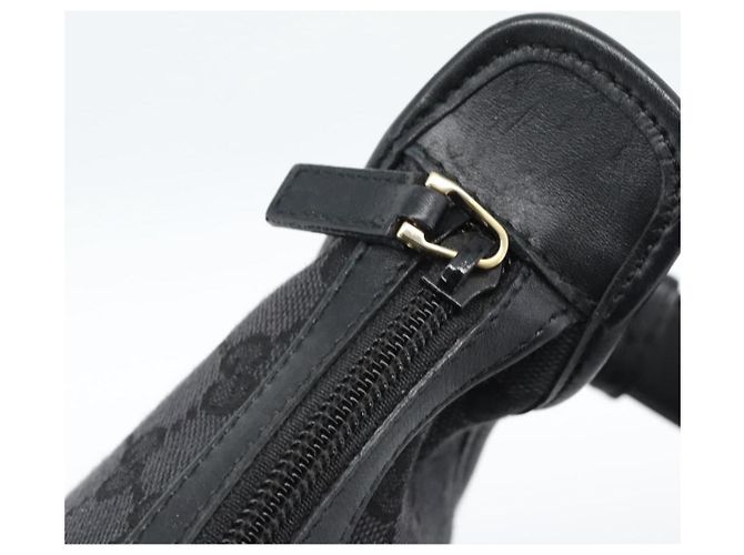 GUCCI GG Canvas Shoulder Bag Black Gold - vista 10