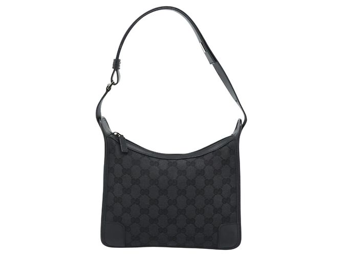 GUCCI GG Canvas Shoulder Bag Black Gold - vista 13