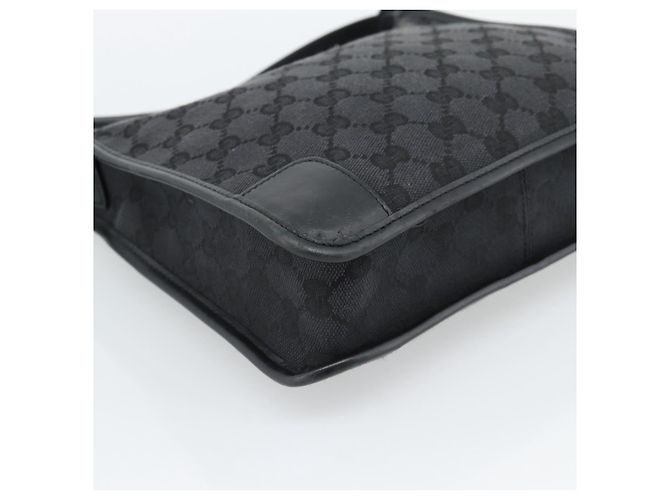 GUCCI GG Canvas Shoulder Bag Black Gold - vista 9