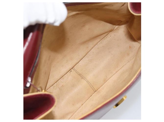 GUCCI Shoulder Bag Leather Bordeaux Gold - vista 11