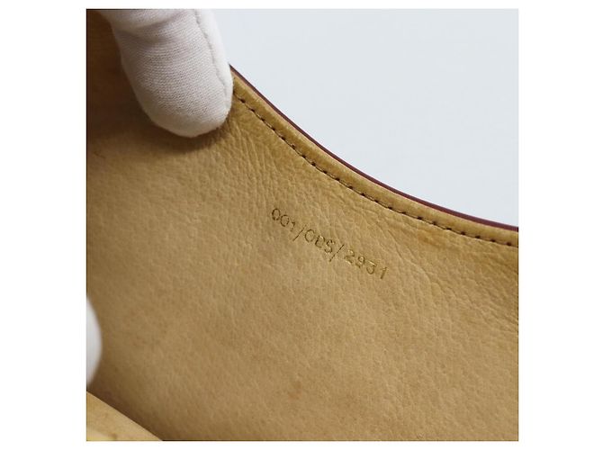GUCCI Shoulder Bag Leather Bordeaux Gold - vista 12