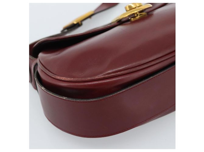GUCCI Shoulder Bag Leather Bordeaux Gold - vista 15