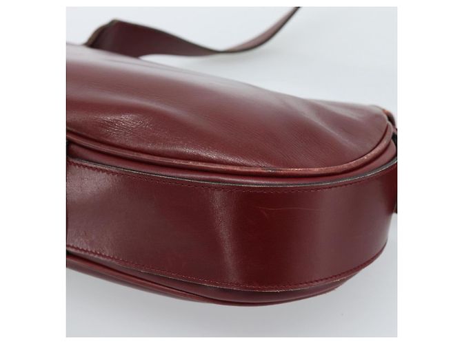 GUCCI Shoulder Bag Leather Bordeaux Gold - vista 16