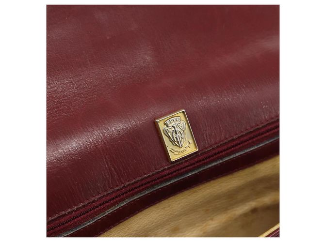 GUCCI Shoulder Bag Leather Bordeaux Gold - vista 18