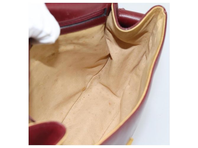 GUCCI Shoulder Bag Leather Bordeaux Gold - vista 19