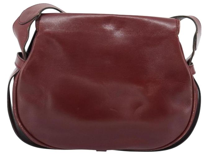 GUCCI Shoulder Bag Leather Bordeaux Gold - vista 2