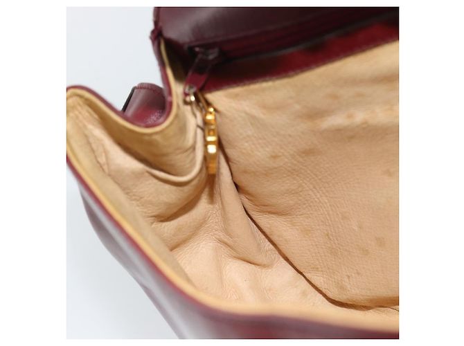 GUCCI Shoulder Bag Leather Bordeaux Gold - vista 20