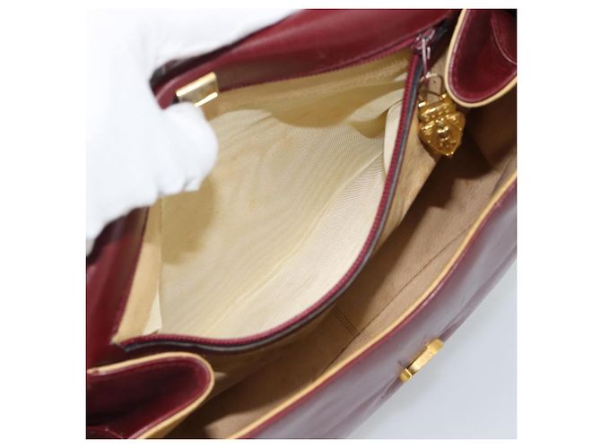 GUCCI Shoulder Bag Leather Bordeaux Gold - vista 22