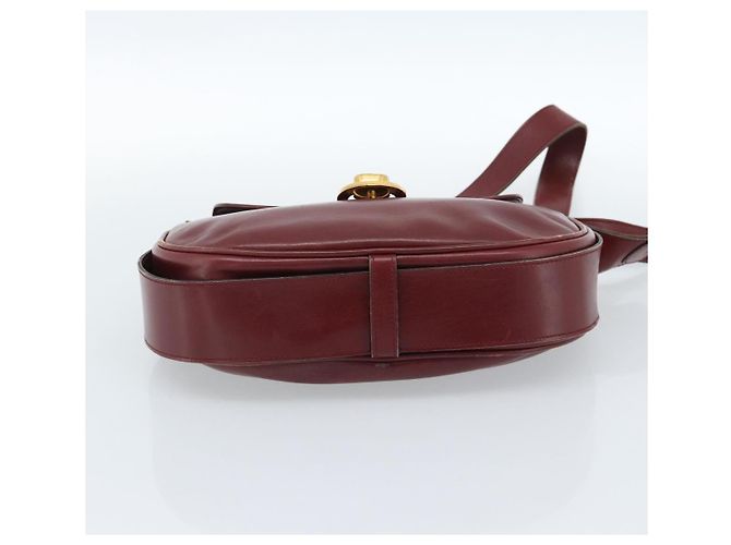 GUCCI Shoulder Bag Leather Bordeaux Gold - vista 5