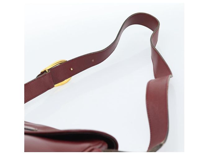 GUCCI Shoulder Bag Leather Bordeaux Gold - vista 8