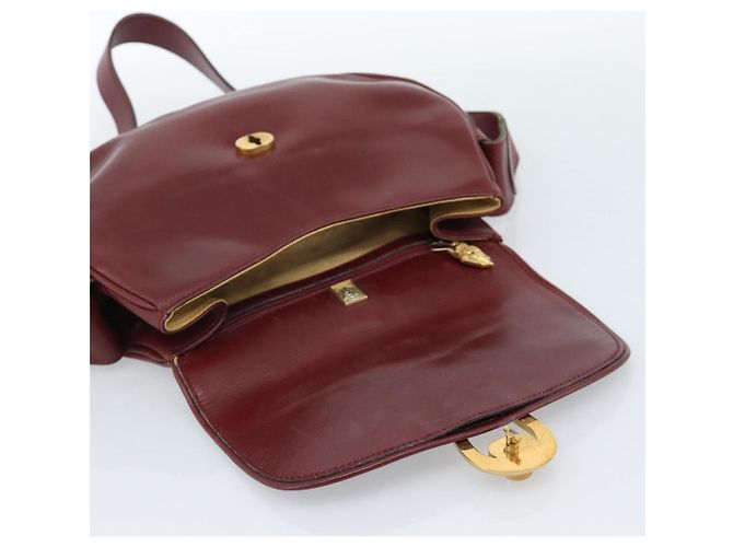 GUCCI Shoulder Bag Leather Bordeaux Gold - vista 9