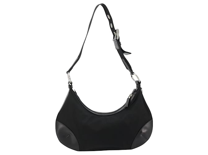PRADA Shoulder Bag Nylon Black Silver - vista 2