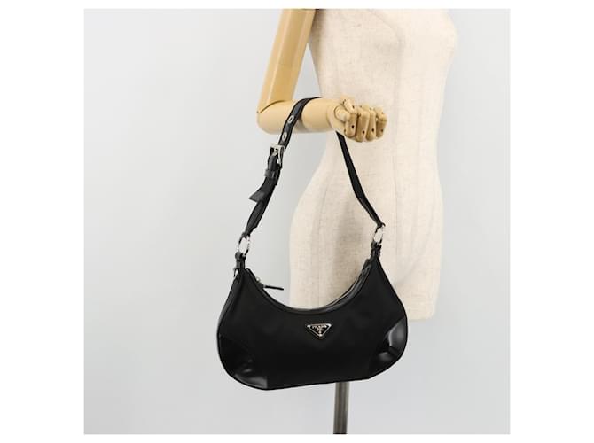 PRADA Shoulder Bag Nylon Black Silver - vista 24