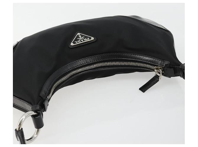 PRADA Shoulder Bag Nylon Black Silver - vista 6