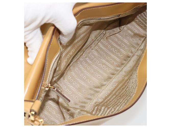 PRADA Shoulder Bag Leather Beige Gold - vista 11