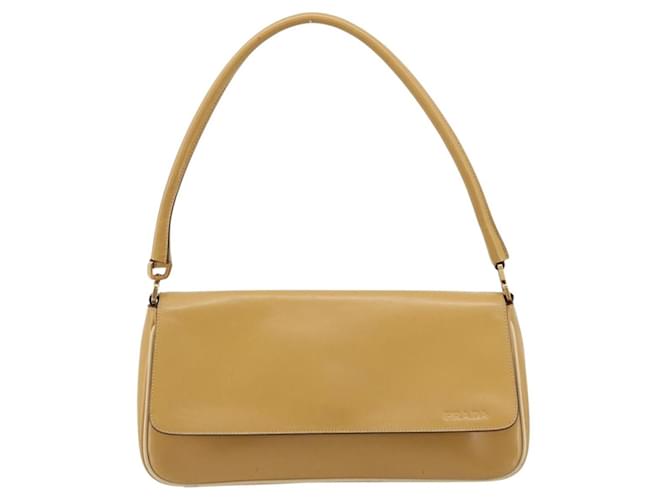 PRADA Shoulder Bag Leather Beige Gold - vista 13