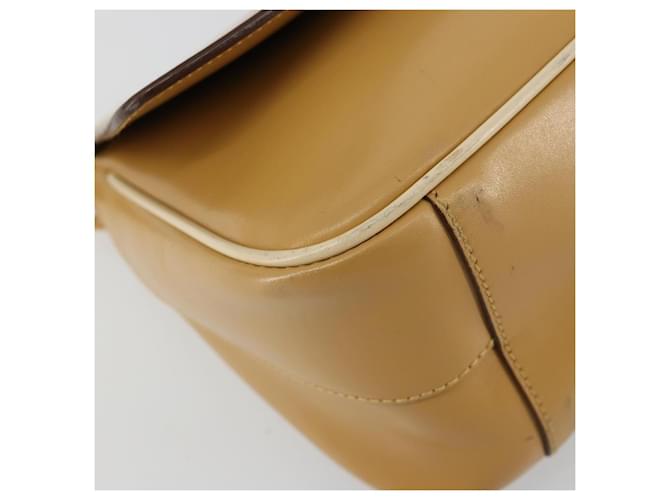 PRADA Shoulder Bag Leather Beige Gold - vista 14