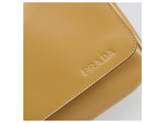 PRADA Shoulder Bag Leather Beige Gold - vista 17