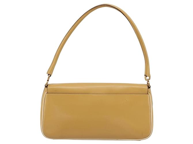 PRADA Shoulder Bag Leather Beige Gold - vista 2
