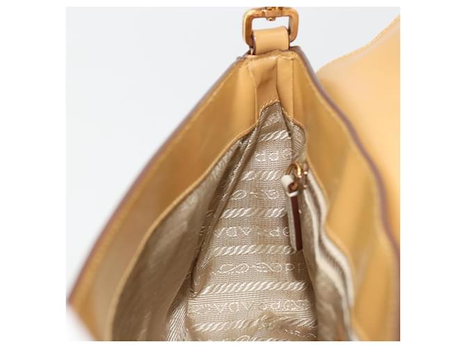 PRADA Shoulder Bag Leather Beige Gold - vista 21