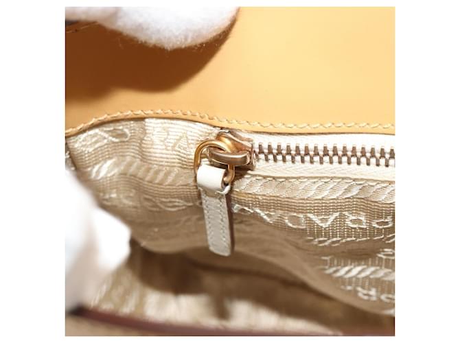 PRADA Shoulder Bag Leather Beige Gold - vista 22