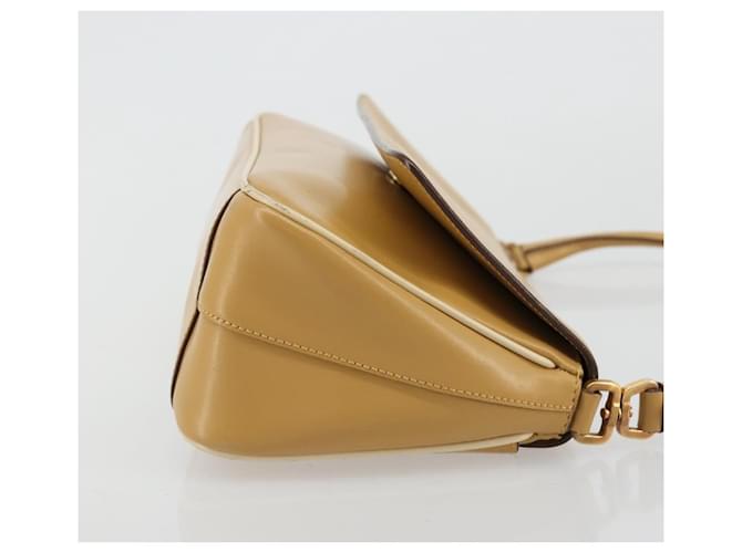 PRADA Shoulder Bag Leather Beige Gold - vista 3