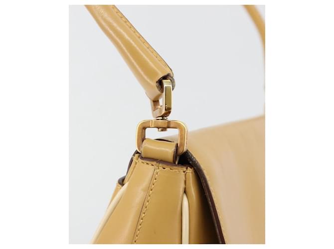 PRADA Shoulder Bag Leather Beige Gold - vista 9