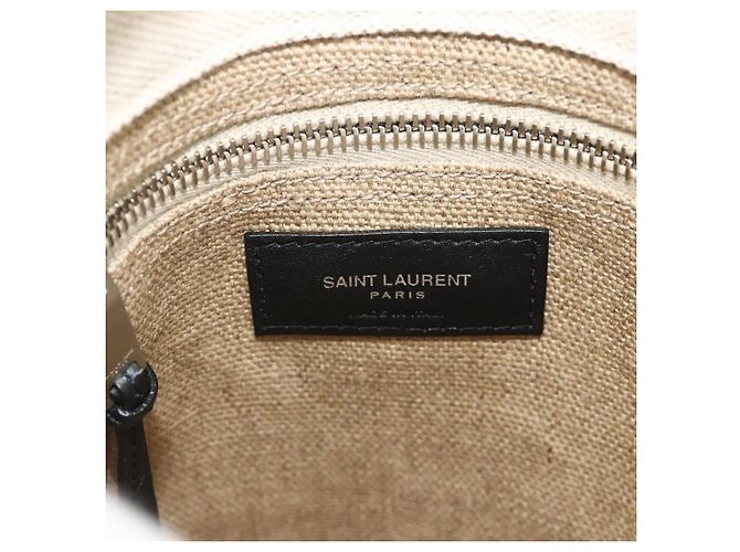 SAINT LAURENT Backpack Shoulder Bag Canvas Silver Beige - vista 10