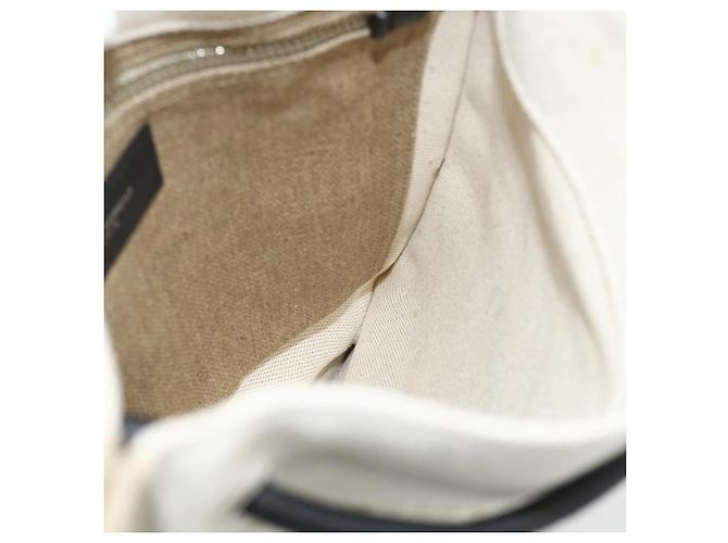 SAINT LAURENT Backpack Shoulder Bag Canvas Silver Beige - vista 17