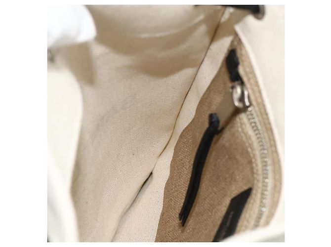 SAINT LAURENT Backpack Shoulder Bag Canvas Silver Beige - vista 18