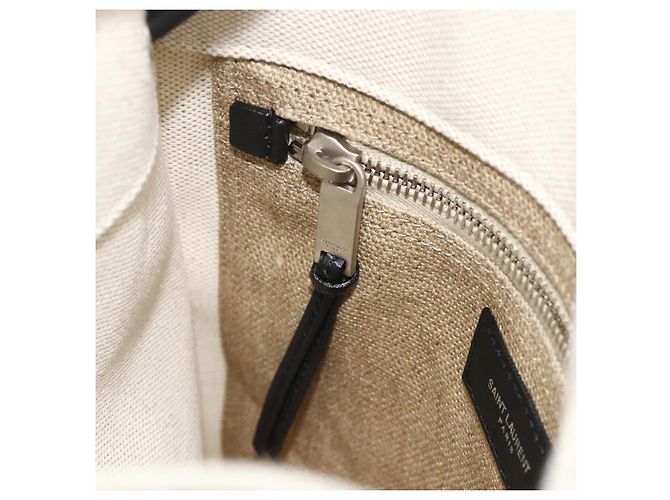 SAINT LAURENT Backpack Shoulder Bag Canvas Silver Beige - vista 19