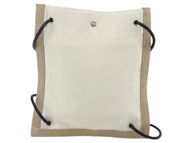 SAINT LAURENT Backpack Shoulder Bag Canvas Silver Beige - vista 2