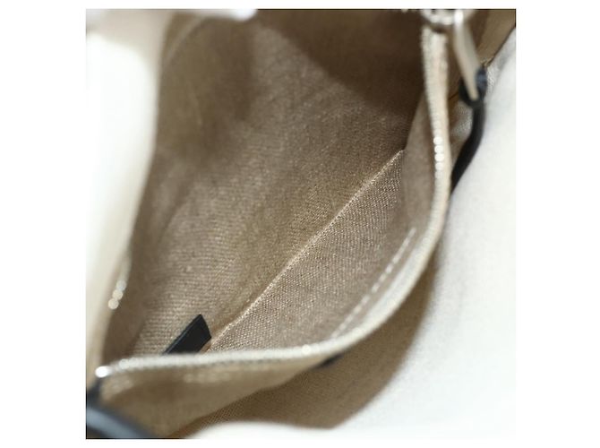 SAINT LAURENT Backpack Shoulder Bag Canvas Silver Beige - vista 20