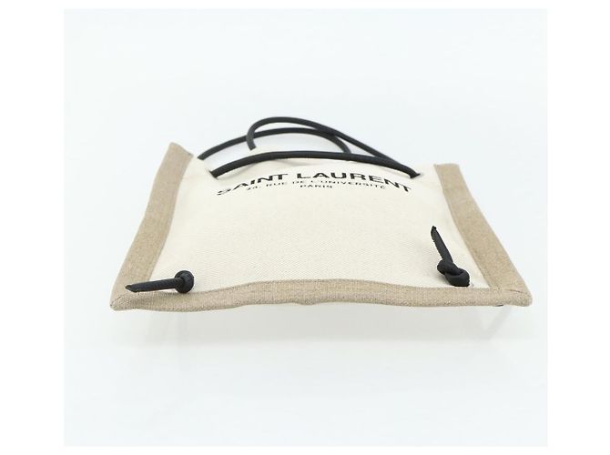 SAINT LAURENT Backpack Shoulder Bag Canvas Silver Beige - vista 5