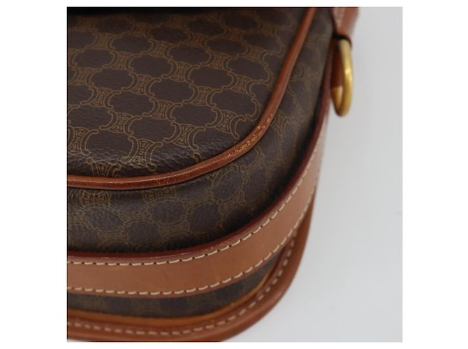 Céline CELINE Macadam Canvas Schultertasche PVC Leder Braun Gold - Ansicht 10