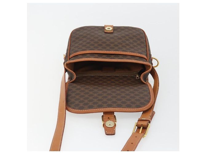 Céline CELINE Macadam Canvas Schultertasche PVC Leder Braun Gold - Ansicht 15