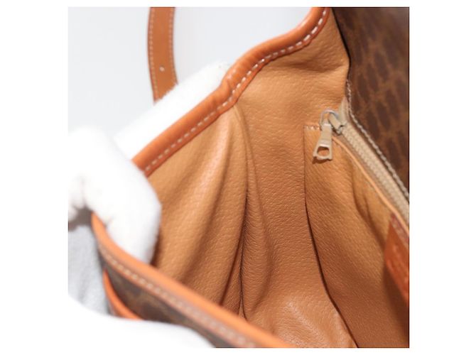 Céline CELINE Macadam Canvas Schultertasche PVC Leder Braun Gold - Ansicht 19