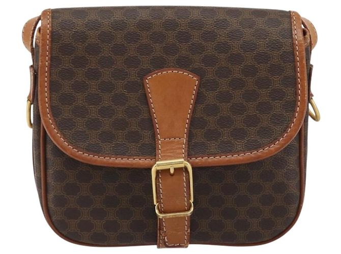 Céline CELINE Macadam Canvas Schultertasche PVC Leder Braun Gold - Ansicht 2
