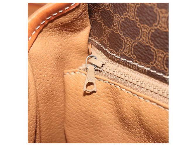 Céline CELINE Macadam Canvas Schultertasche PVC Leder Braun Gold - Ansicht 20