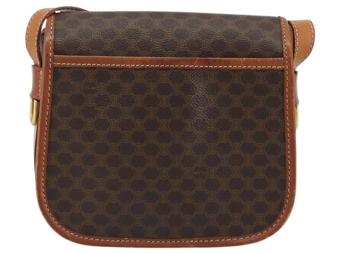 Céline CELINE Macadam Canvas Schultertasche PVC Leder Braun Gold - Ansicht 3