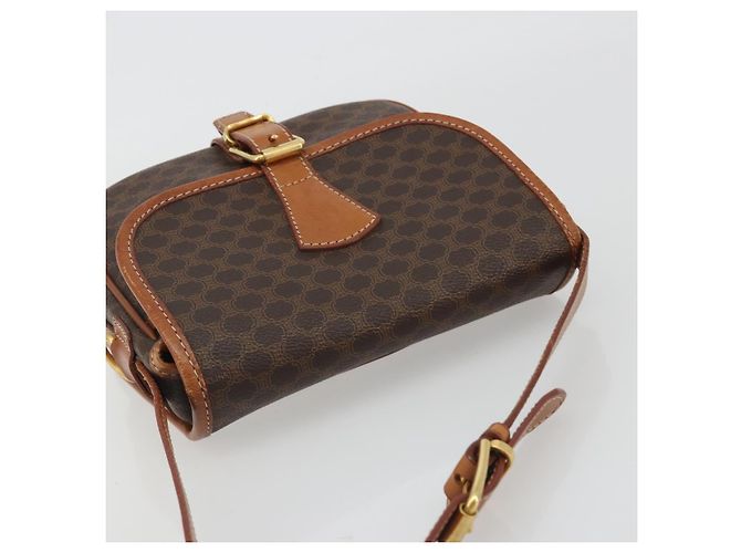 Céline CELINE Macadam Canvas Schultertasche PVC Leder Braun Gold - Ansicht 6